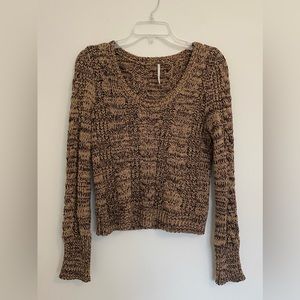 Super soft Free People beige and brown sweater size small